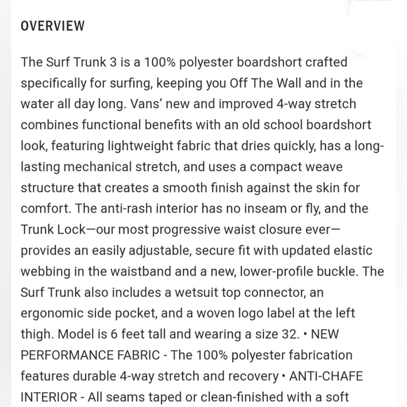 Vans Surf Trunk 3 Board Shorts *NWT* - Picture 5 of 8